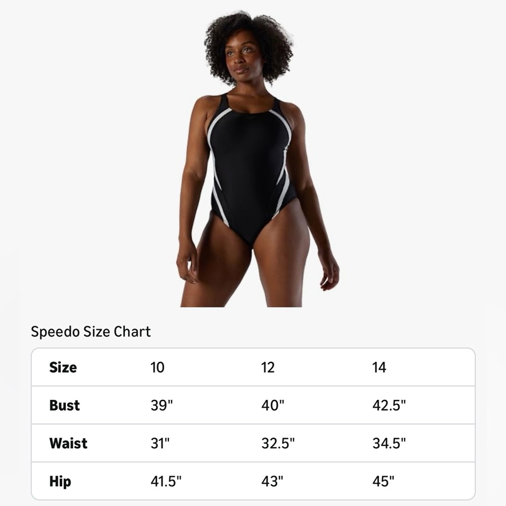Speedo Swimsuit One Piece Creora Highclo Quantum Splice High Cut Black 12 NWT - Picture 6 of 10